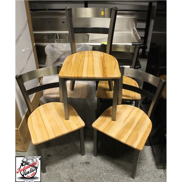 5 NEW OLD STOCK JETCO METAL DINING W/ WOOD