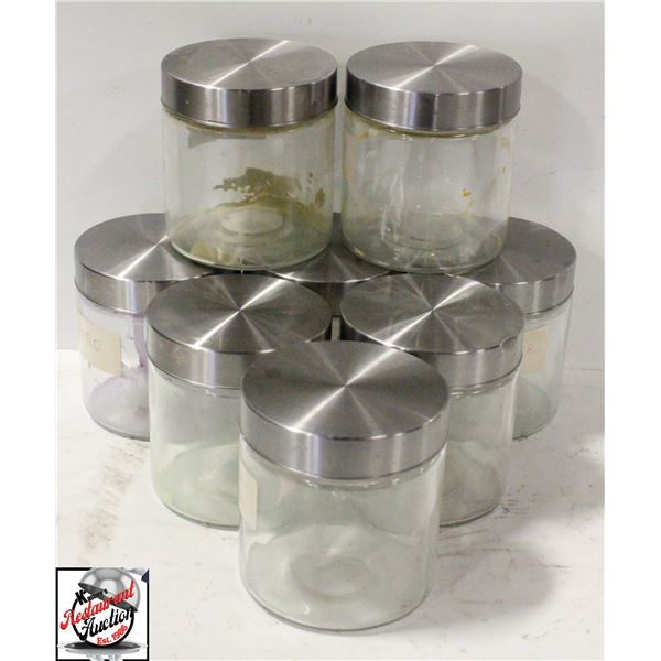 BAILIFF SEIZURE: LOT OF 8 GLASS CANISTERS