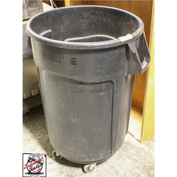 LARGE BRUTE WASTE CONTAINER W/ WHEELED DOLLY