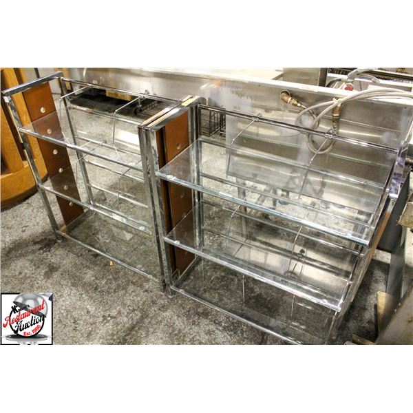 BAILIFF SEIZURE: TWO 3-TIER CHROME & GLASS