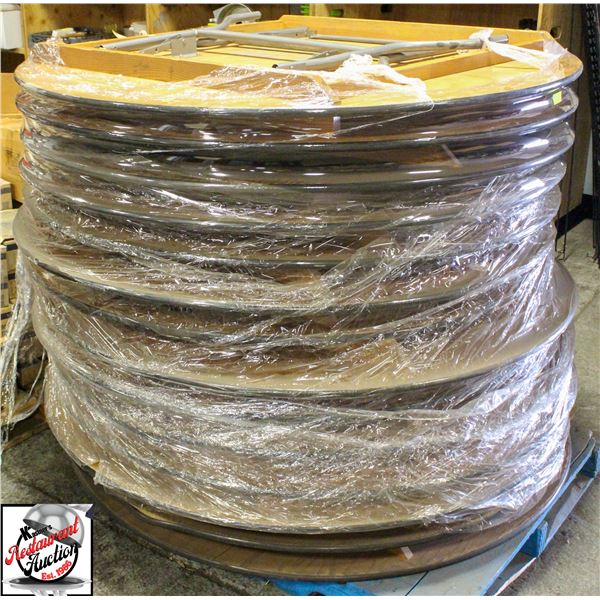 PALLET OF 14 ROUND FOLDING TABLES