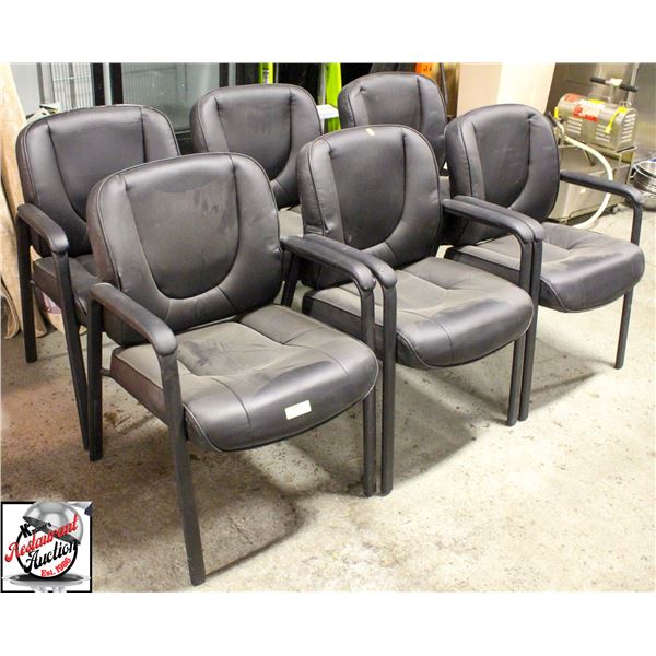 LOT OF 6 FAUX-LEATHER CHAIRS