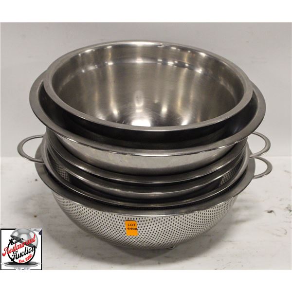 BAILIFF SEIZURE: 8 ASSORTED STAINLESS STEEL BOWLS