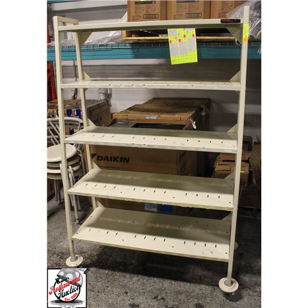 5 SHELF STORAGE RACK ON CASTERS 44" X 20" X 69"