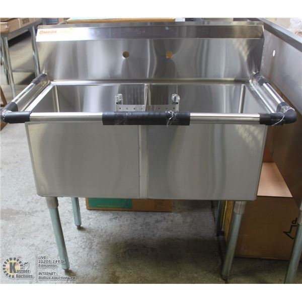 NEW CHEFS MATE DOUBLE 18" X 18" X 11" S/S SINK