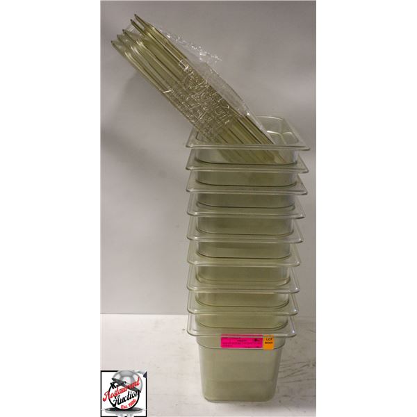 BAILIFF SEIZURE: 9 PLASTIC 1/3-SIZE INSERTS