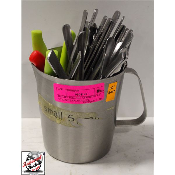 BAILIFF SEIZURE: ASSORTED S/S UTENSILS AND KNIVES