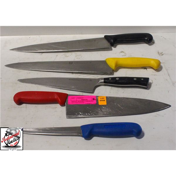 BAILIFF SEIZURE: 5 ASSORTED KITCHEN KNIVES