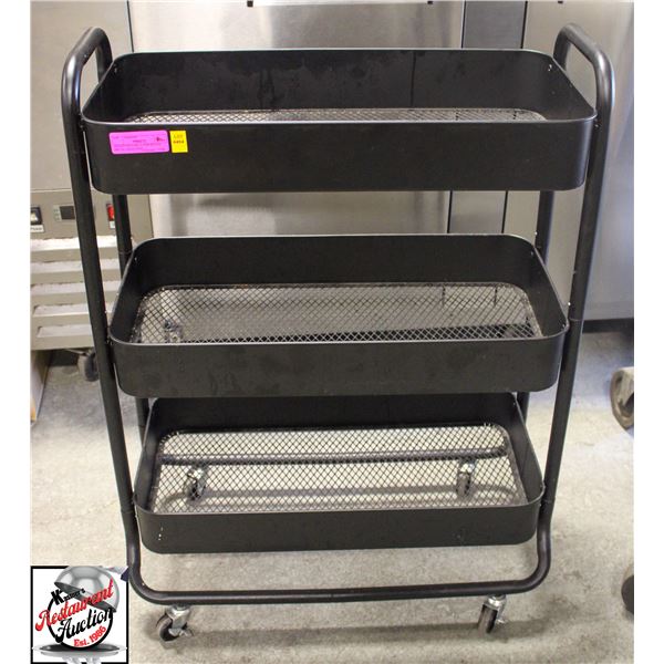 BAILIFF SEIZURE: 3-TIER BLACK METAL SHELF UNIT