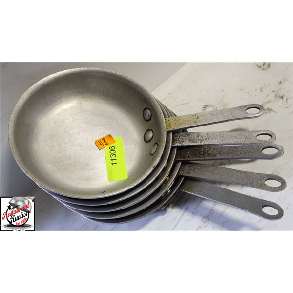 5 BROWNE THERMALLOY 7" ALUMINUM FRYING PANS