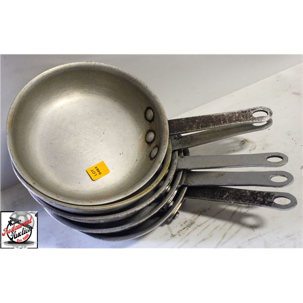 5 BROWNE THERMALLOY 7" ALUMINUM FRYING PANS