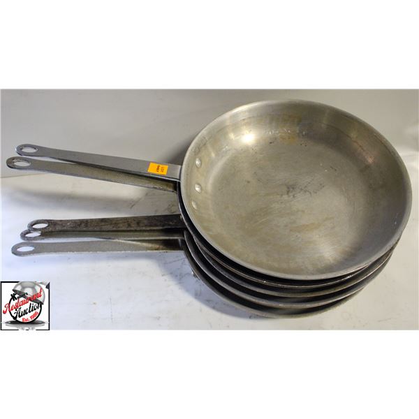 5 BROWNE THERMALLOY 12" ALUMINUM FRYING PANS