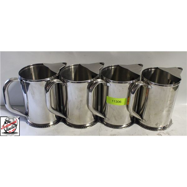 4 VOLLRATH S/S WATER JUGS W/ ICE GUARDS