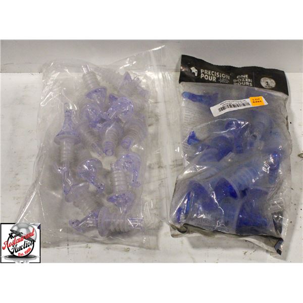 2 NEW BAGS OF ASSORTED LIQUOR PORTION SPOUTS
