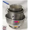 Image 1 : BAILIFF SEZIURE: 4 ALUMINUM STOCK POTS & COLANDER