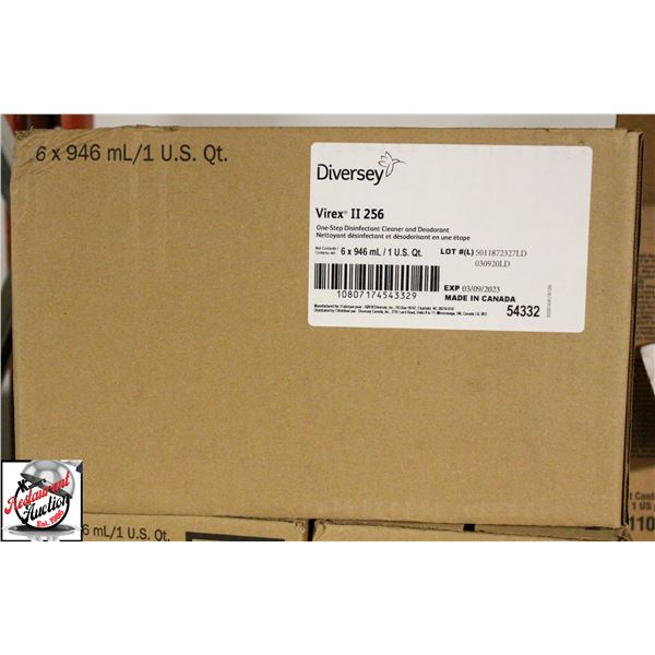 CASE OF DIVERSEY VIREX II 256 DISINFECTANT CLEANER