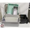 Image 1 : LOT OF ASSORTED PLASTIC BINS, TRAYS, CONTAINERS