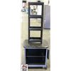Image 1 : MOBILE CART ON WHEELS AND 4-TIER PLASTIC SHELF