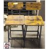 Image 1 : 2 WOOD GRAIN MINI BAR STOOLS