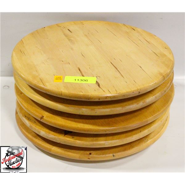 FIVE 15" WOODEN LAZY SUSANS