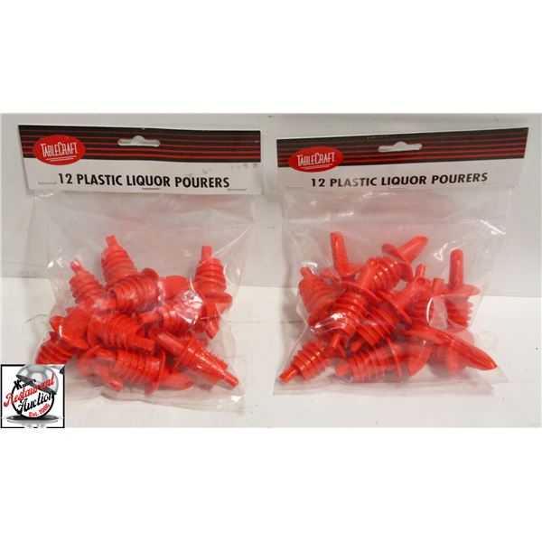 24 TABLECRAFT RED LIQUOR POURERS
