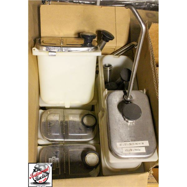 BOX OF 8 TOPPING/ SAUCE DISPENSERS