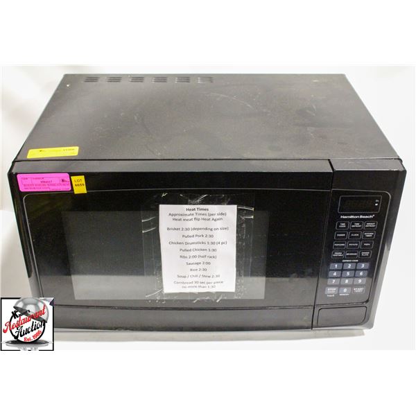 BAILIFF SEIZURE: HAMILTON BEACH MICROWAVE OVEN