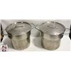 Image 1 : 2 STAINLESS STEEL 10" - 12L POTS W/ LIDS