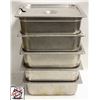 Image 1 : 5 HALF SIZE INSERTS W/ LIDS 4" DEEP