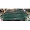 Image 1 : THREE 4-TIER GREEN WIRE RACKS W/ CASTERS