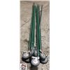 Image 2 : THREE 4-TIER GREEN WIRE RACKS W/ CASTERS