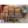 Image 1 : 20 SOLID WOOD DINING CHAIRS W/ 19 VINYL SEAT PADS