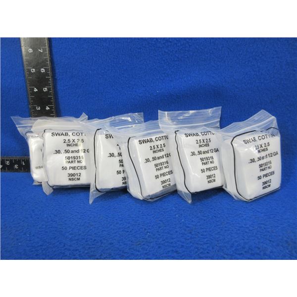 NEW - Cotton Swabs - 2.5" x 2.5" - 6 Packs of 50