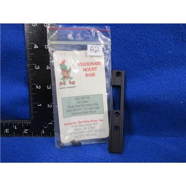 Davy Cricket Stationary Mount Base with Screws for 22 Cal. Single Shot Bolt Action Rifles