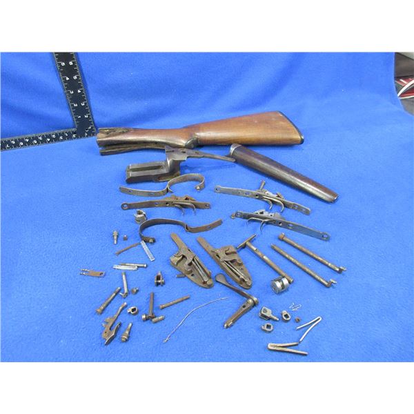 Lot of Misc. L.C. Smith SXS Shotgun Parts & Wood Stock