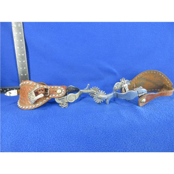 Smith & Edwards Spurs with Leather Straps, Chains & Jingle Bobs