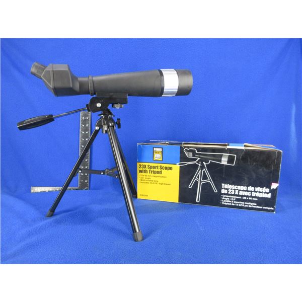 NEW - Power Fist 23X Spotting Scope with Tripod, Manual & Original Box