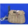 Image 1 : Vintage Wicker Fishing Creel - Strap has been replaced, lid is tied on with shoelace