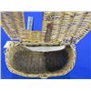 Image 2 : Vintage Wicker Fishing Creel - Strap has been replaced, lid is tied on with shoelace