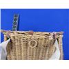 Image 3 : Vintage Wicker Fishing Creel - Strap has been replaced, lid is tied on with shoelace