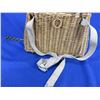 Image 4 : Vintage Wicker Fishing Creel - Strap has been replaced, lid is tied on with shoelace