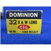 Image 2 : Collector Ammo - 32 S&W Long 98gr Lead Dominion Cartridges (Pick Up Only)