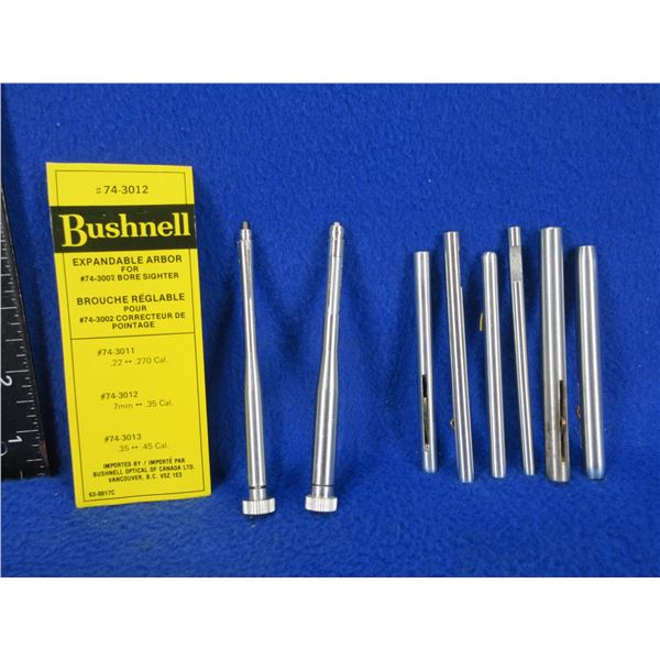 2 Bushnell Bore-Sighter Expandable Arbors & 6 Arbors