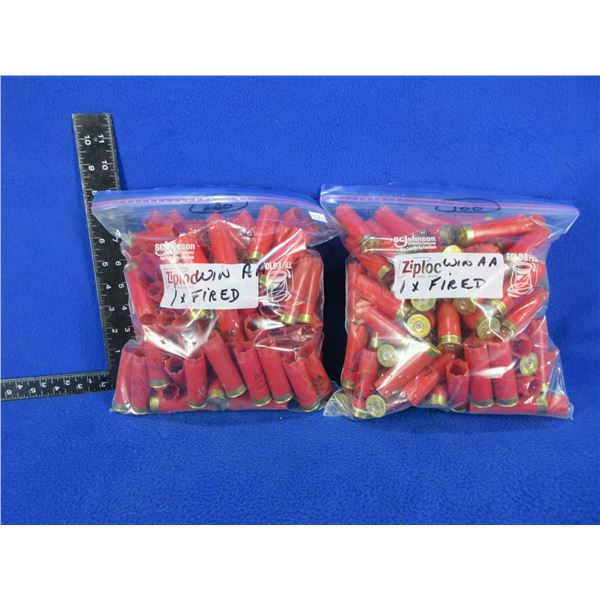 12 Gauge Winchester AA 1x Fired Hulls - 2 Bags of 100