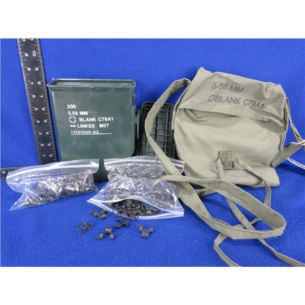 Canadian Military 5.56MM Blank C79A1 Case with Links & Carry Pouch