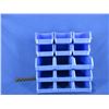 Image 1 : 3 Large & 6 Small Plastic Stackable Storage Bins - 15 Compartments Total
