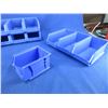 Image 2 : 3 Large & 6 Small Plastic Stackable Storage Bins - 15 Compartments Total