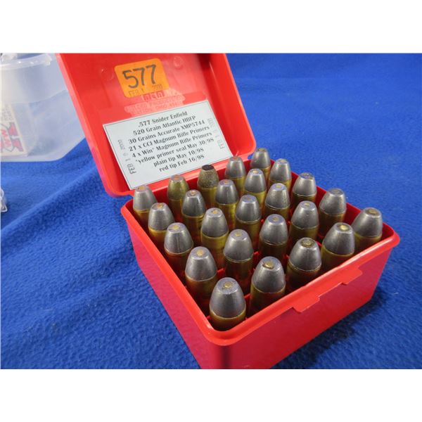 577 Snider Enfield Reloads - N.D.F.S. Headstamps - Box of 25 (Pick Up Only)