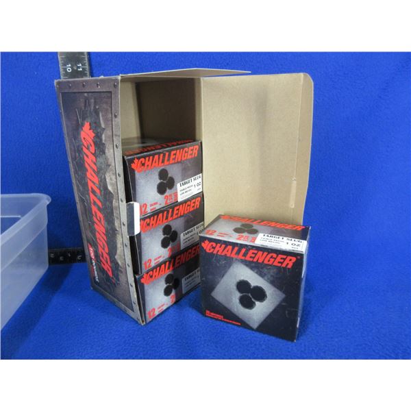 12 Ga. 2 3/4" 1 oz Target Slug Challenger Shotshells - 4 Sealed Boxes of 25 (Pick Up Only)