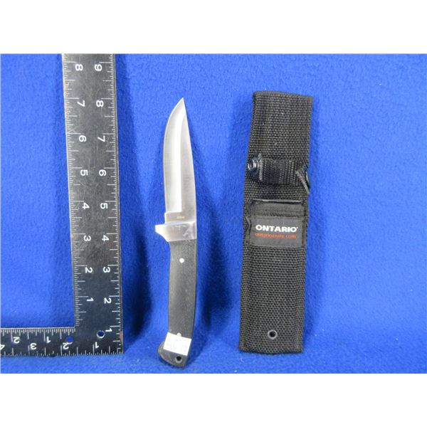 Ontario Spec 102 Fixed Blade Knife with Sheath - 3 3/4" Blade, 8 1/4" Total Length